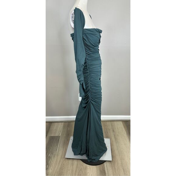 TOVE Ina Gathered Off-The-Shoulder Dress in Teal Size FR40/US8 $1430 - Picture 10 of 12